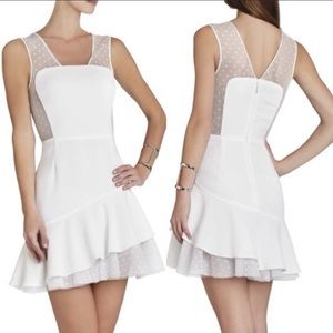 BCBGMaxazria Adriana White Asymmetric Hem Dress
